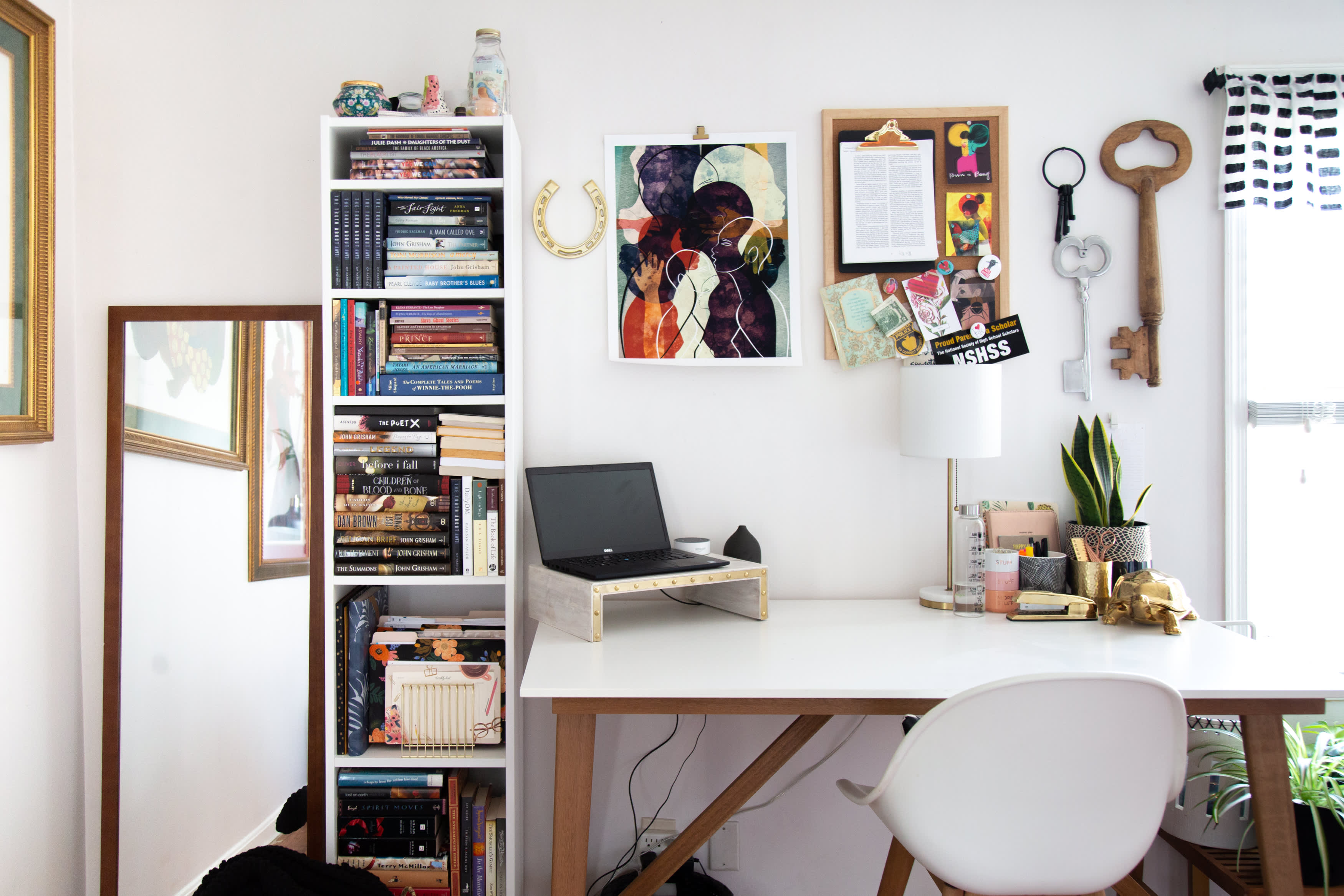 Small home office desk and online chair